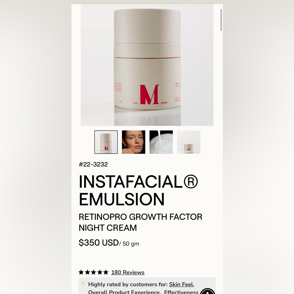 Brand NeW luxury Instafacial Emulsion with Retinopro Growth Factor
